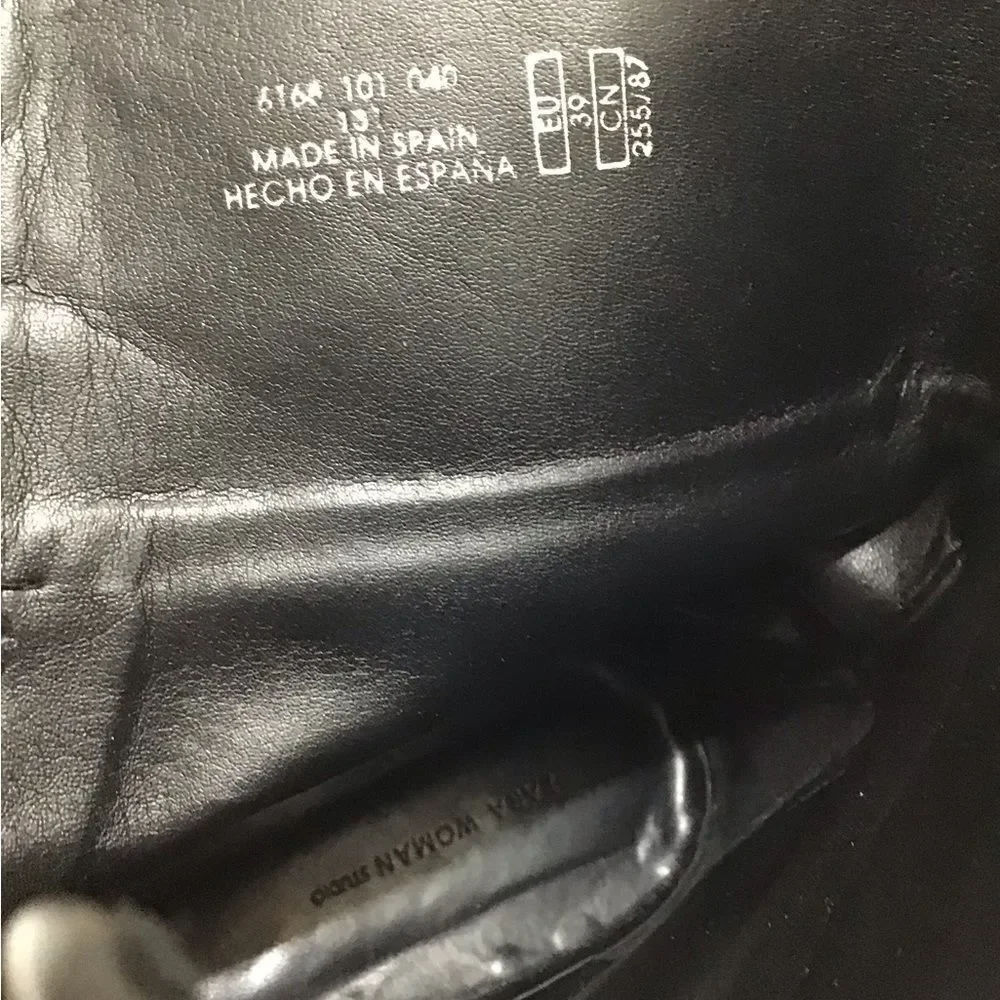 Zara Woman Black Studio Flat Ankle Zip Boots Size 39 - Picture 4 of 10